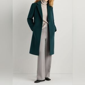 Quince Nocturnal Green Wool & Cashmere Coat NWT S